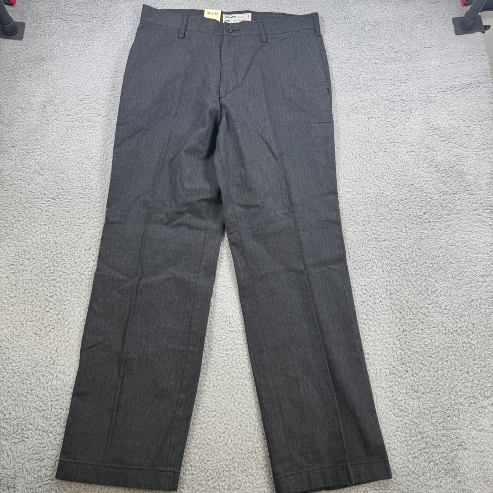 OLD NAVY MEN LOOSE KAKIS PANTS CHARCOAL GRAY HERRINGBONE Size‎ 34X32
